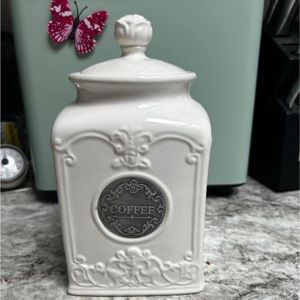 White coffee canister